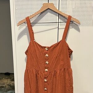Bohme Button-Down Dress in Rust